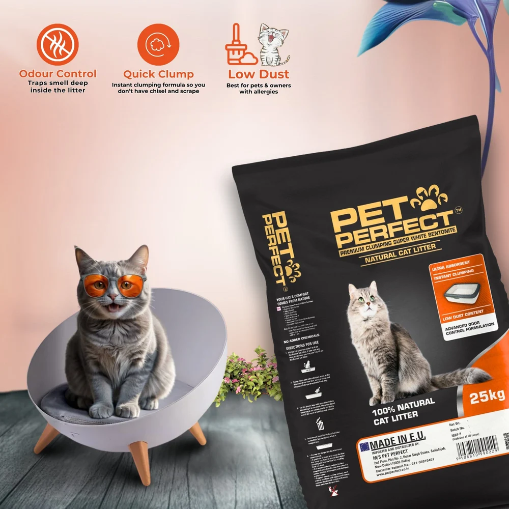 Pet Perfect | Cat Litter | Bentonite | Low - Dust Content | Instant Clumping | 25 Kg