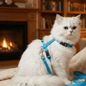 Adjustable Body Nylon Harness and Leash | Suitable for Puppies, Cats and Kittens