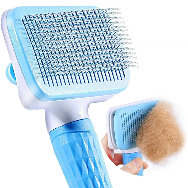 Blue Handle Slicker Dog Comb Brush Pet Grooming Brush Daily Use to Clean Loose Fur & Dirt Great for Dogs & Cat (Slicker Brush)