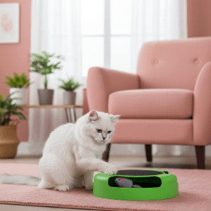 Smarty Pet Mouse Motion Cat Toy with a Running Mouse for catching The Mouse for Cats & Kittens | Green colour