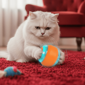 Cat Toys Interactive for Indoor Cats | Auto Moving Cat Ball Toy with Led Lights, Smart Cats Toy Motion Activated | Kitten Toys, USB Rechargeable, Auto On/Off