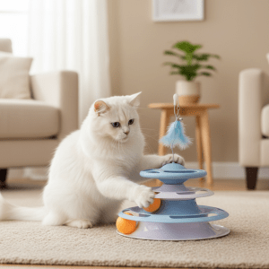Tower Of Tracks Toy For Cat & Kitten | Blue Colour