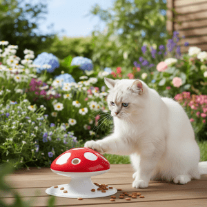 Catit Senses 2.0 Mushroom | 360 Degree Interactive Feather Toy for Cats | Red