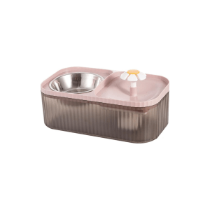 2 in 1 Water Fountain with Food Bowl for Cats | Cats Water Fountain 3L | Pets Water Dispenser with Filter, 1.5m USB Cable Length