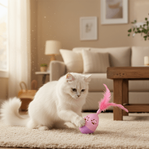 Interactive Cat Toy for Indoor Cat Feather Toys | Automatic Pet Exercise Toys | Tumbler Cat Toys for Play Cats/Kitten with Feather | Cat Feather Toy