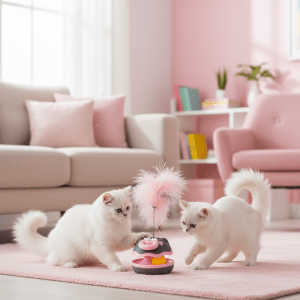 Interactive Cat Toy for Indoor Cat Feather Toys | Automatic Pet Exercise Toys | Tumbler Cat Toys for Play Cats/Kitten with Feather | Cat Feather Toy